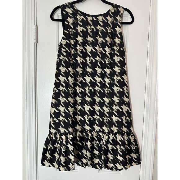 NWT J. Crew Black Label Silk Houndstooth Sleeveless Mini Dress Sz 2 - Picture 3 of 8